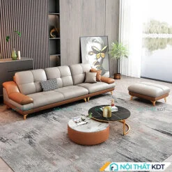 Ghế sofa văng da phòng khách màu sắc phá cách S203