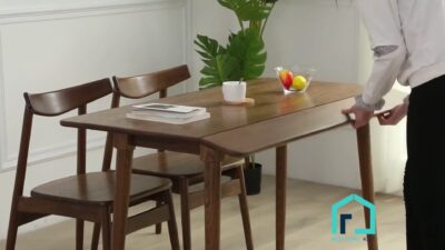 bàn ăn gấp gọn 2 bên