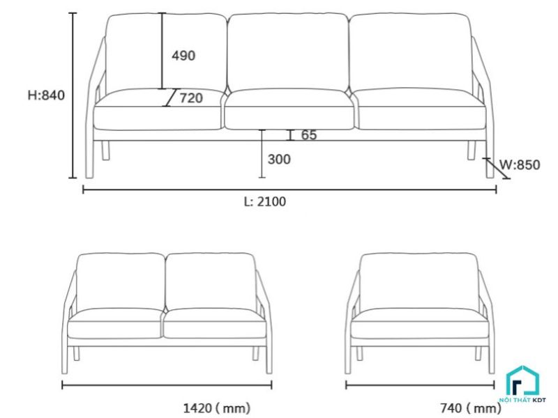 kích thước ghế sofa tiêu chuẩn