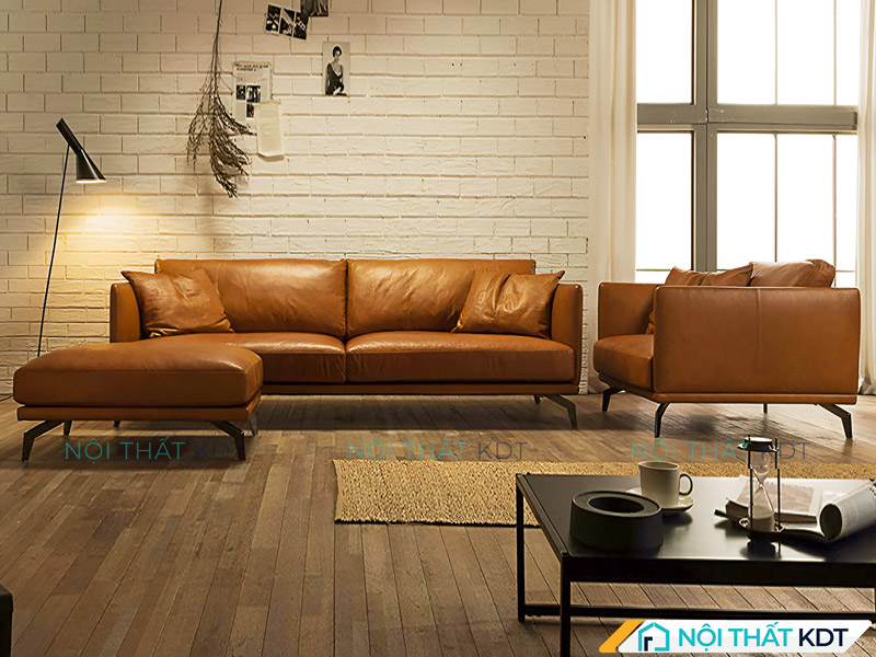 Sofa văng bọc da S112 mang vẻ sang trọng