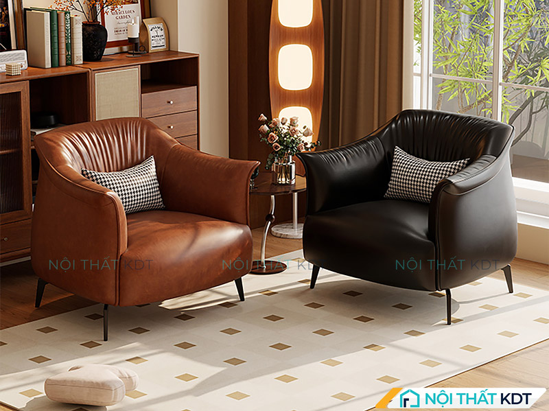 Sofa đơn bọc da S84 lý tưởng để thư giãn