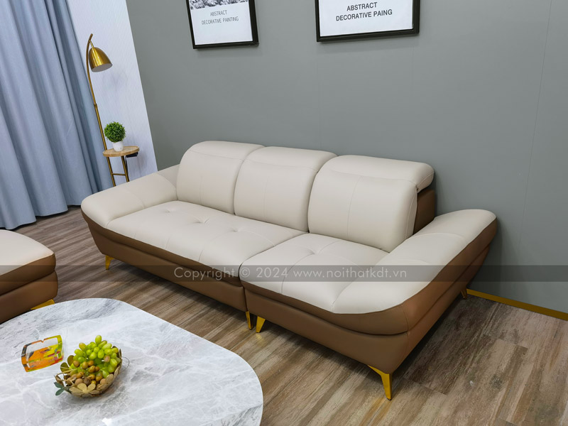 Ảnh thực tế sofa văng da S99V tại nhà khách hàng của Nội thất KDT