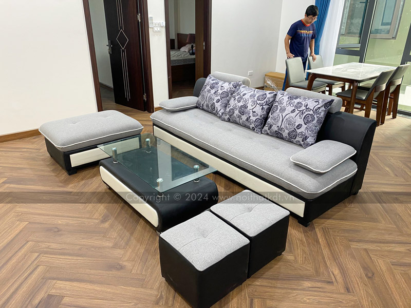 Ảnh thực tế sofa văng nỉ S25 tại nhà khách hàng của Nội thất KDT