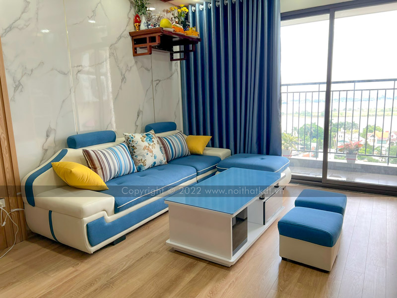 Ảnh thực tế sofa văng nỉ S28V tại nhà khách hàng của Nội thất KDT