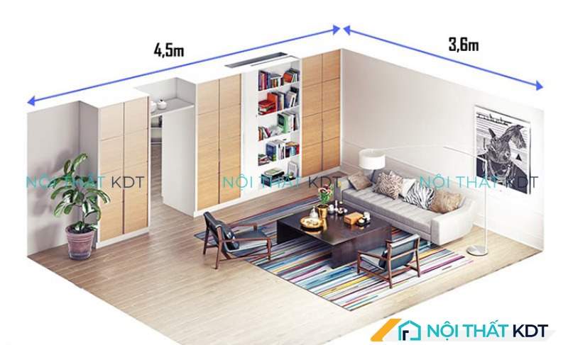 Diện tích phòng ảnh hưởng tới quyết định chọn kích thước sofa gỗ phù hợp