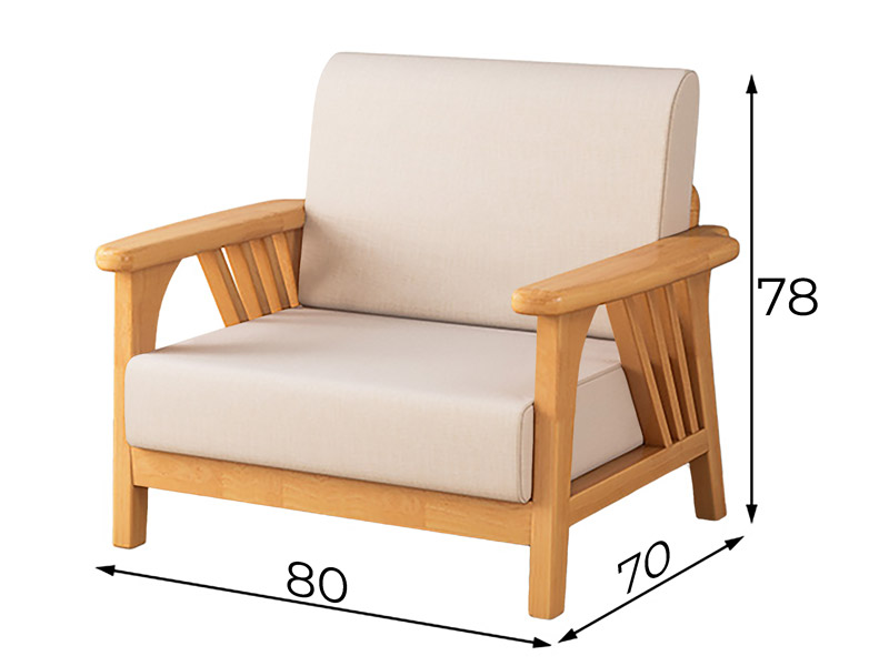 Sofa đơn chân gỗ chắc chắn, nhỏ gọn, phù hợp với không gian nhỏ
