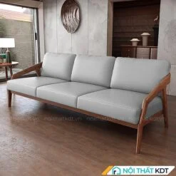 Bộ ghế sofa văng gỗ sồi đệm da S177B