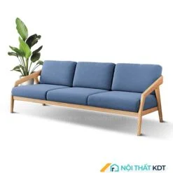 Bộ ghế sofa văng gỗ sồi tay mỏng nhỏ gọn cho phòng khách S177