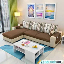Bộ ghế sofa bọc nỉ góc L 3 chỗ thông minh mã S23