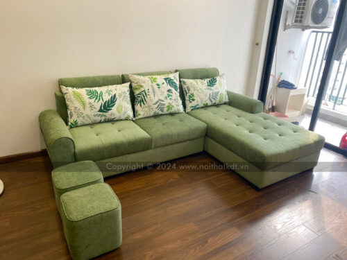 Bộ ghế sofa nỉ góc chữ L cho phòng khách S37 photo review