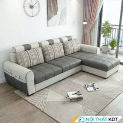 Sofa ni goc L 2m5 phong khach S37 L3 mau ghi