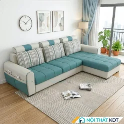 Sofa ni goc L 2m5 phong khach S37 L3 mau xanh ngoc