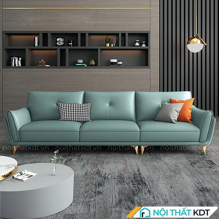 Mẫu sofa văng da xanh S202