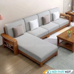 Bộ ghế sofa gỗ sồi góc L phòng khách S332