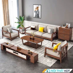 Bộ 3 ghế sofa gỗ hiện đại S264