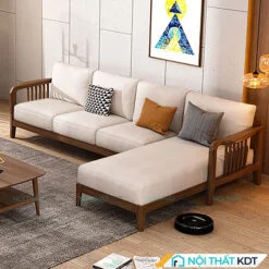 Sofa gỗ tay vịn nhỏ gọn S326