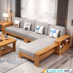 Sofa gỗ sồi sơn màu cánh gián S336