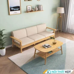 Sofa văng gỗ 3 chỗ ngồi cho phòng khách nhỏ S321