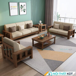 Bo 3 ghe sofa go soi 1 2 3 phong cach Nhat S300 10