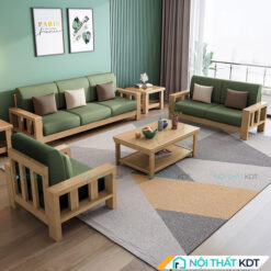 Bo 3 ghe sofa go soi 1 2 3 phong cach Nhat S300 11