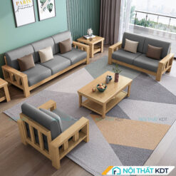 Bo 3 ghe sofa go soi 1 2 3 phong cach Nhat S300 14