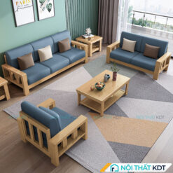 Bo 3 ghe sofa go soi 1 2 3 phong cach Nhat S300 16