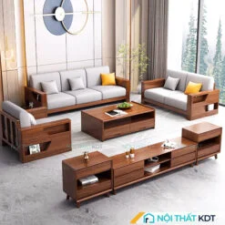 Bộ 3 sofa gỗ đơn giản độc đáo S338