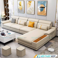 Sofa bọc nỉ góc L S411