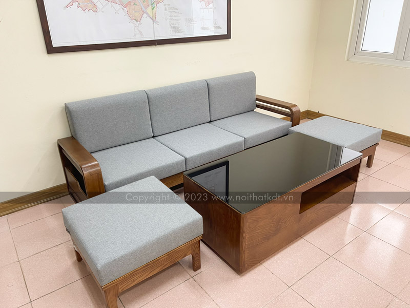 Mẫu sofa gỗ 3 chỗ ngồi đơn giản chắc chắn S173-L3