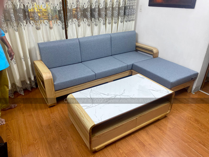 Mẫu sofa gỗ 3 chỗ ngồi đơn giản chắc chắn S173-L3