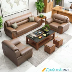 Bộ 3 ghế sofa phòng giám đốc S525 màu cafe