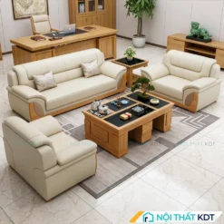 Bộ 3 ghế sofa phòng giám đốc S525 màu kem