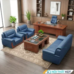 Bộ 3 ghế sofa phòng giám đốc S525 màu xanh than