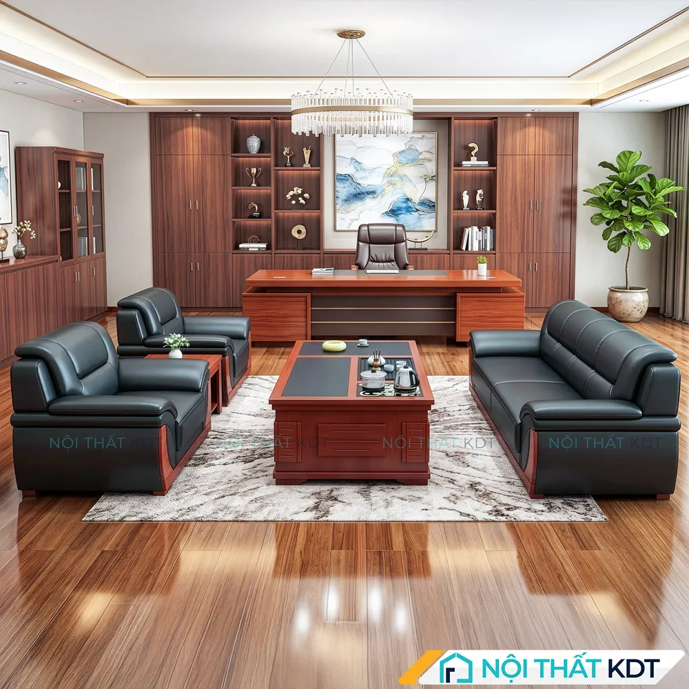 Bộ 3 ghế sofa phòng giám đốc S525 sang trọng