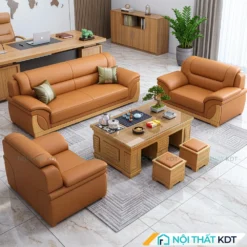 Bộ 3 ghế sofa văn phòng bọc da S525