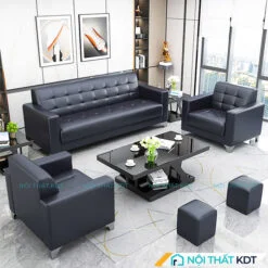Sofa tiếp khách văn phòng bọc da S450