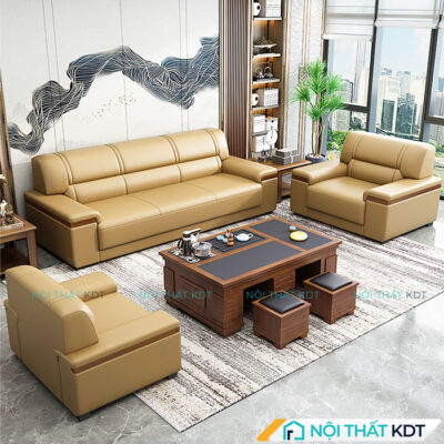 Sofa van phong boc da sang trong S451 13