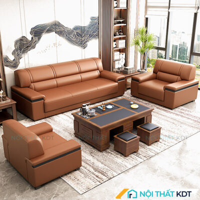 Sofa van phong boc da sang trong S451 15