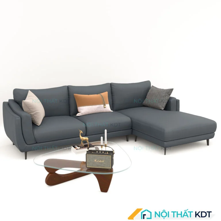 Mẫu Sofa da đệm lò xo êm ái S226 màu xám
