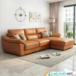 Ghe sofa da goc L phong cach Chau Au S225 L3 mau cam result