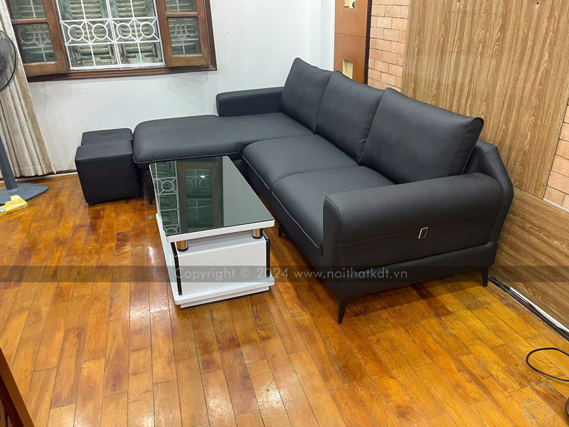 Ảnh thực tế sản phẩm sofa S188 tại nhà khách hàng của Nội thất KDT đen