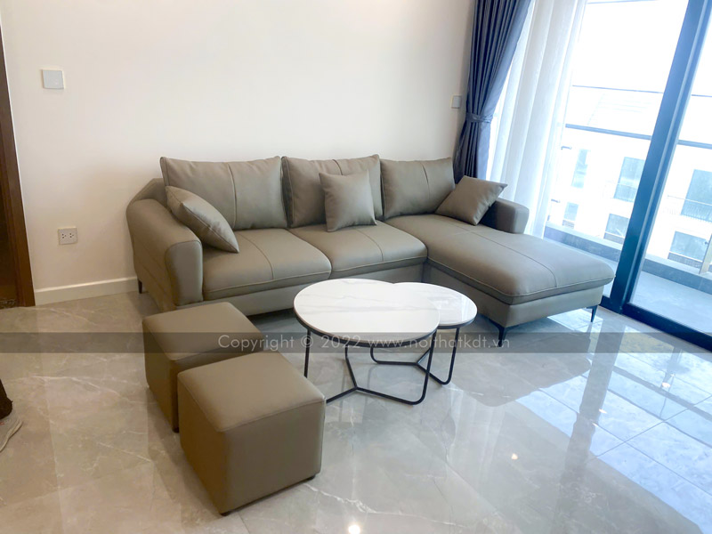 Ảnh thực tế sản phẩm sofa S188 tại nhà khách hàng của Nội thất KDT màu xám
