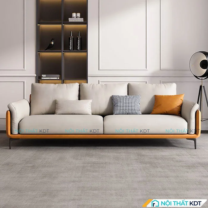Ghế Sofa Văng Hiện Đại Có Đệm Tay Vịn S116 trắng kem
