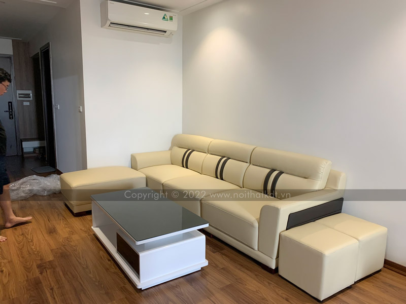 Hình ảnh feedback ghế sofa S212 màu trắng kem từ khách hàng