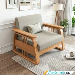 Sofa đơn gỗ Indochine chân nghiêng ghế đơn S370-V1