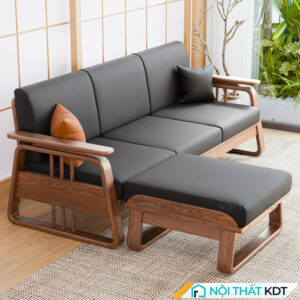 Sofa gỗ Indochine chân nghiêng 3 chỗ ngồi S370-L3