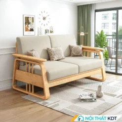 Sofa go phong cach Indochine S370 V2 chung cu