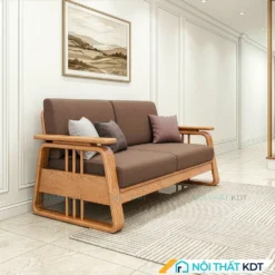Sofa go phong cach Indochine S370 V2 mau nau cafe