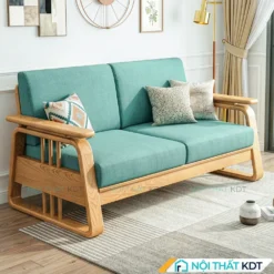 Sofa go phong cach Indochine S370 V2 mau xanh lo