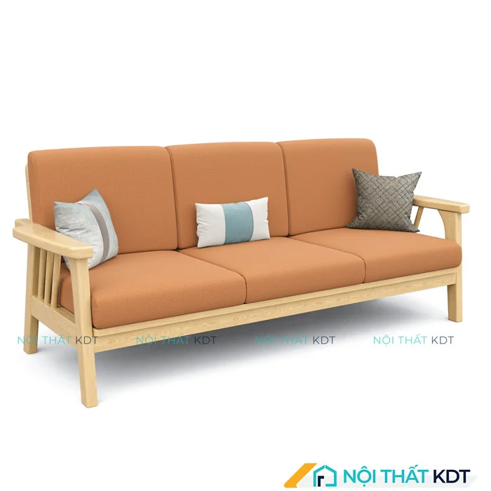Ghế Sofa Văng Gỗ Tay Vịn Nhỏ Gọn S260V cam